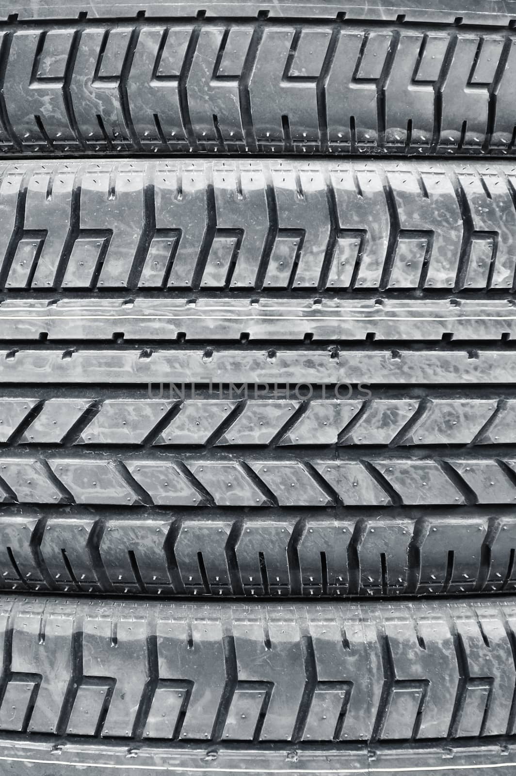 high contrast tire tread closeup