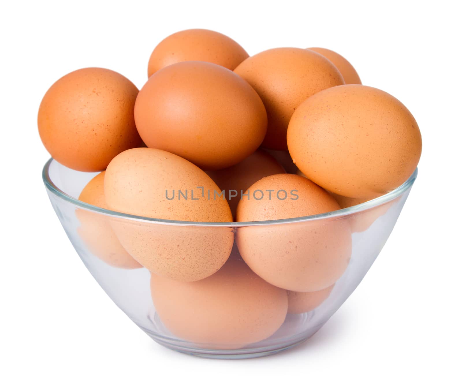 Brown eggs isolated on a white background