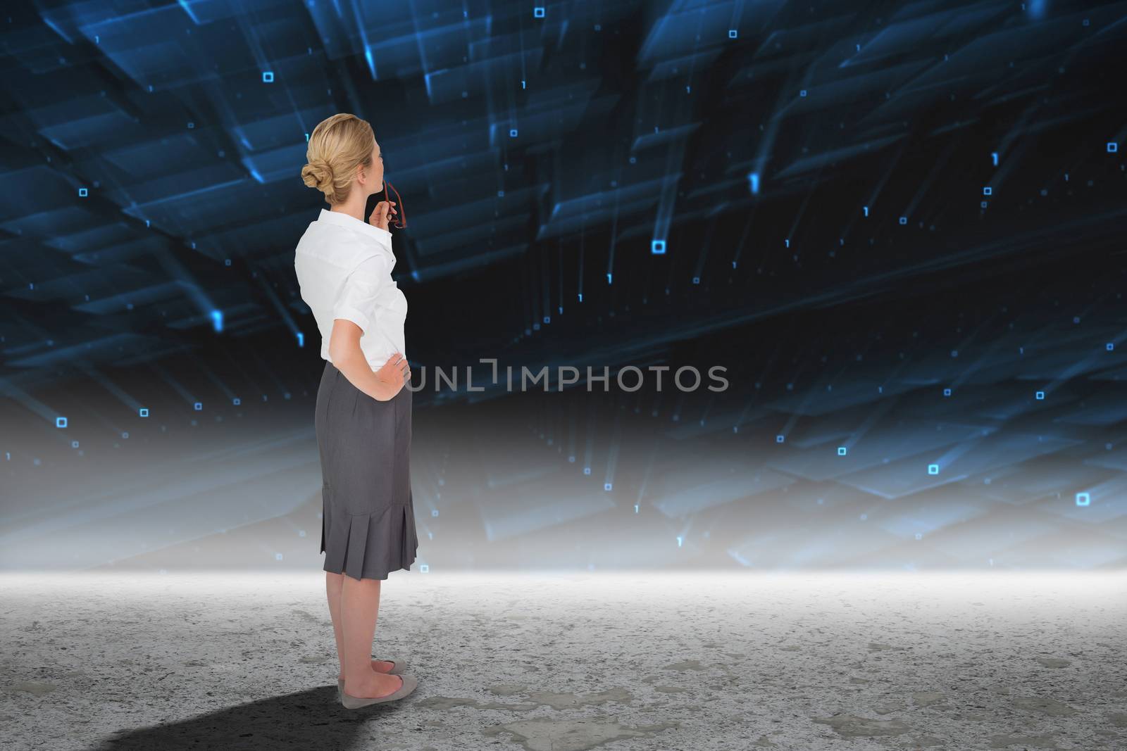 Composite image of thinking businesswoman by Wavebreakmedia