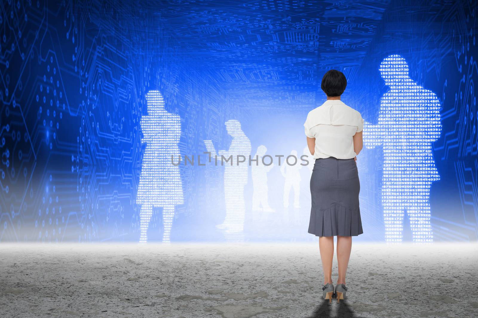 Composite image of thoughtful businesswoman by Wavebreakmedia