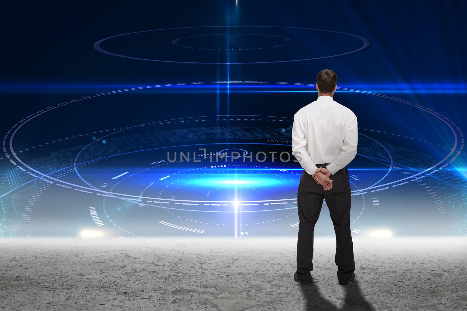 Composite image of businessman turning his back to camera by Wavebreakmedia