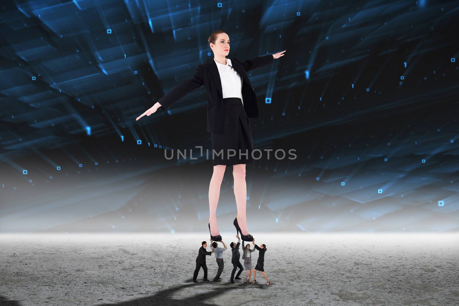 Composite image of business people supporting boss by Wavebreakmedia