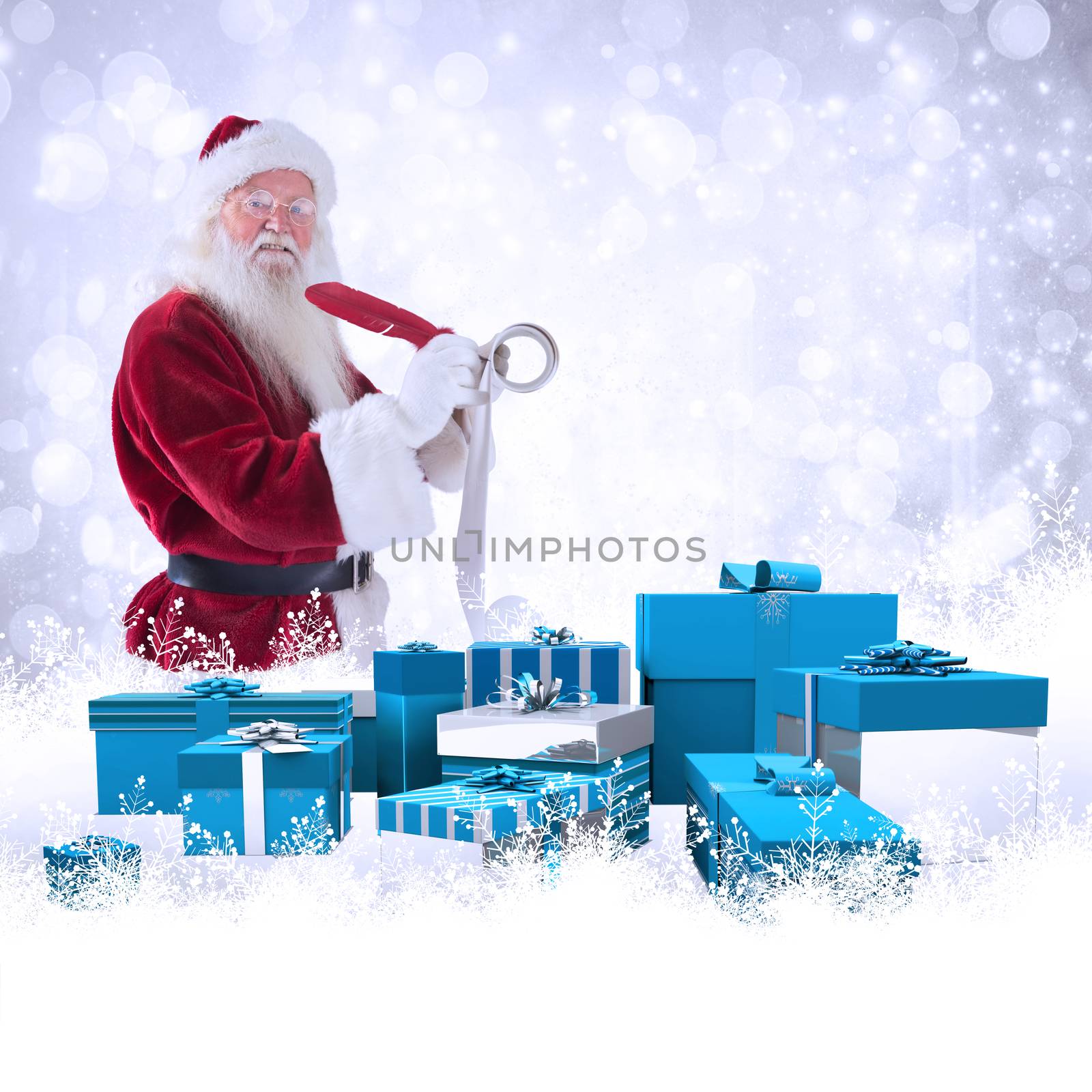 Composite image of santa writing his list by Wavebreakmedia