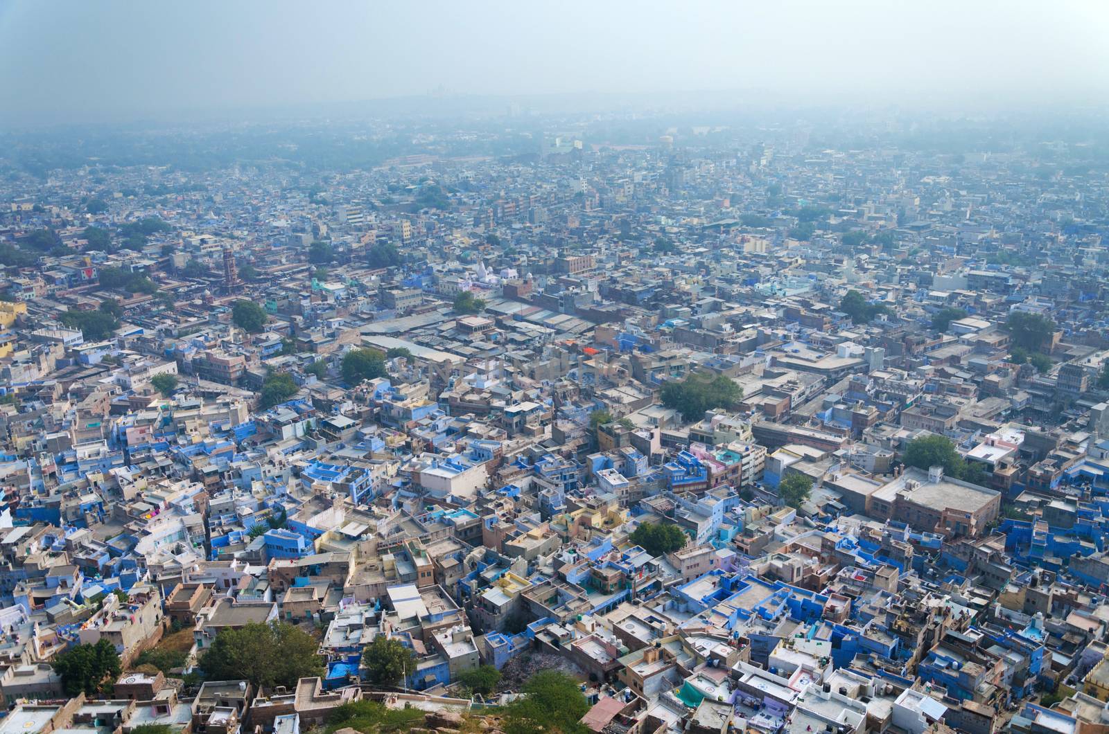 View of Jodhpur, the Blue City, from Mehrangarh Fort, Rajasthan, India 