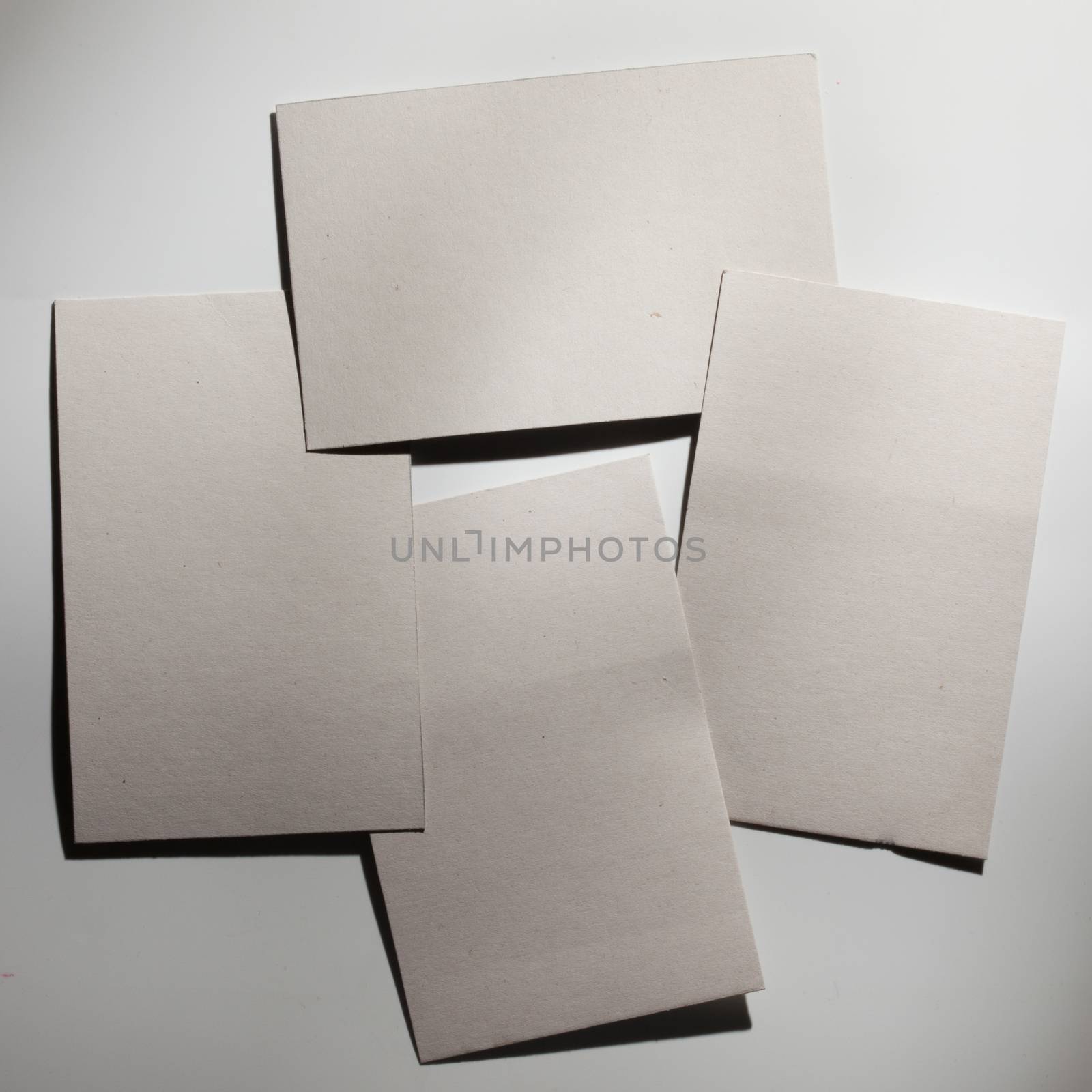 Stack of blank four business cards. Business concept