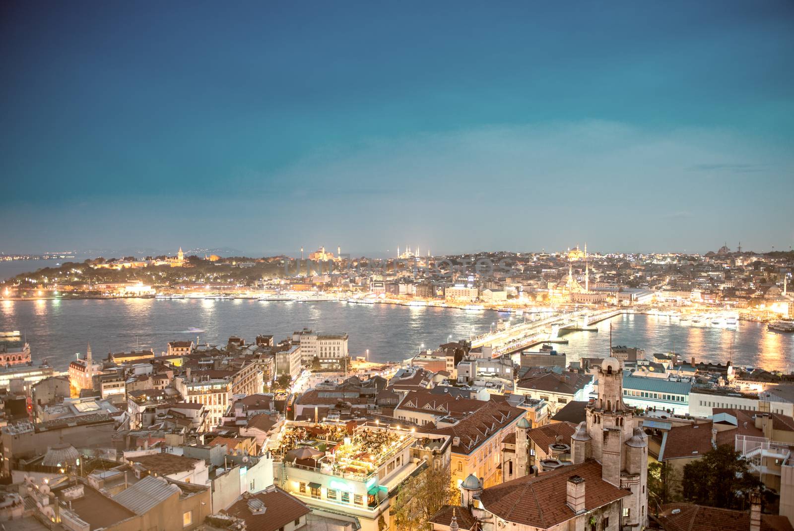 Stunning Istanbul night skyline.