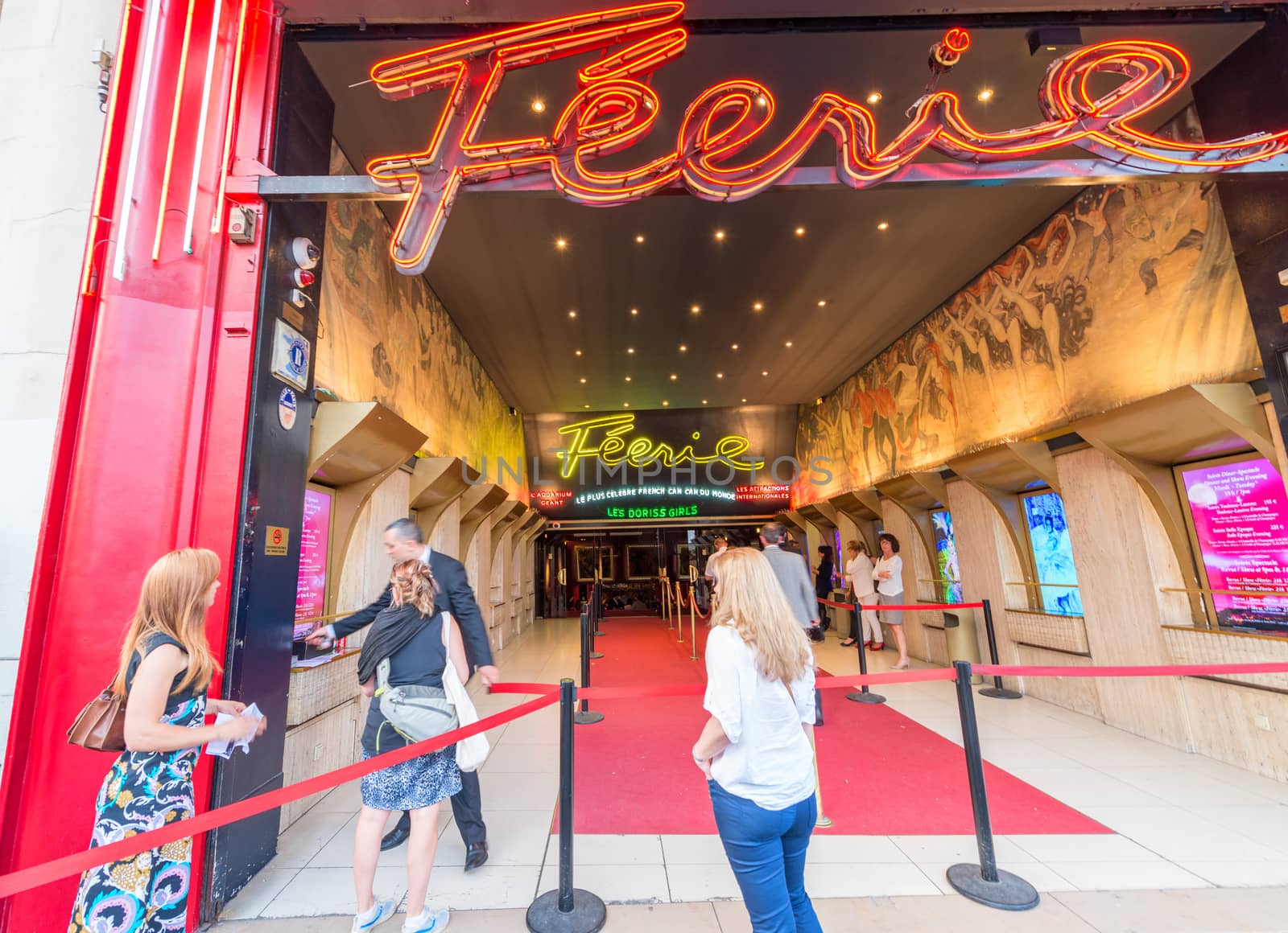 PARIS - JUNE 17: The Moulin Rouge entrance on June 17, 2014 in P by jovannig