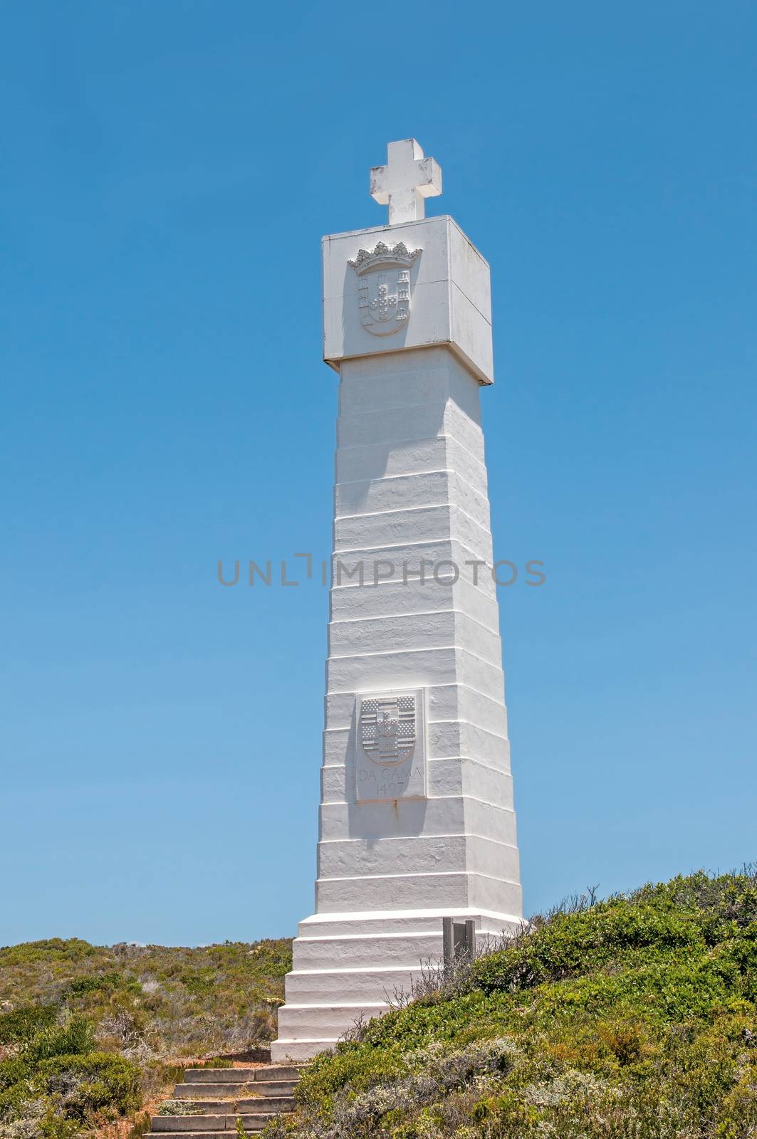 Monument in the Cape Point section of Table Mountain National Park commemorating the voyage around the Cape by Vasco da Gama in 1497. Serves as beacon helping ships avoid Whittle Rock.
