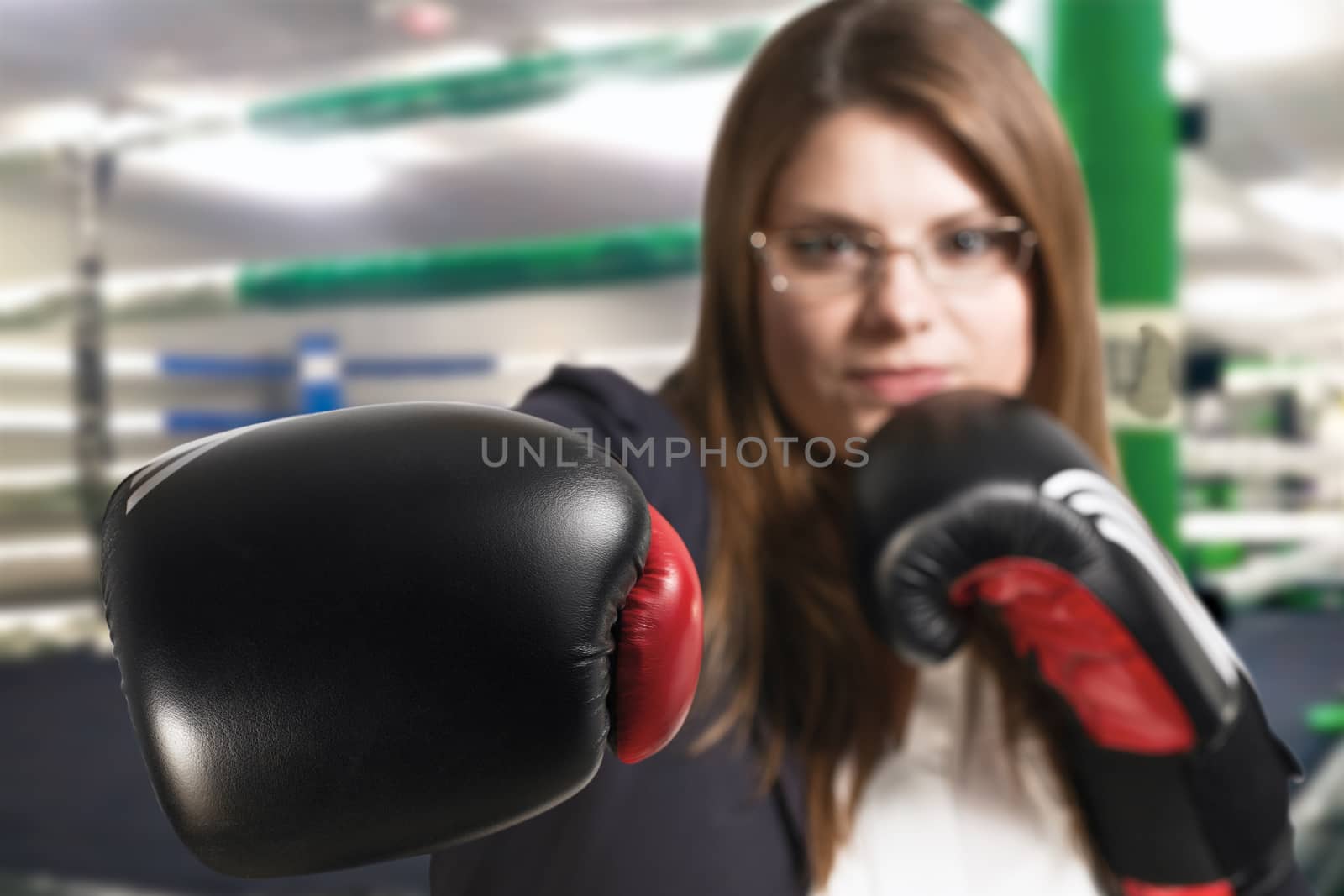 Girl with boxing gloves by EnzoArt