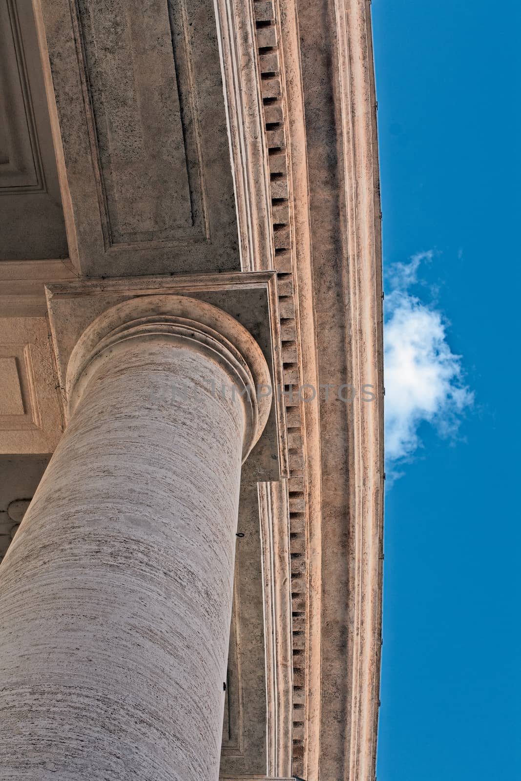 detail of Colonnade of San Pietro in Rome