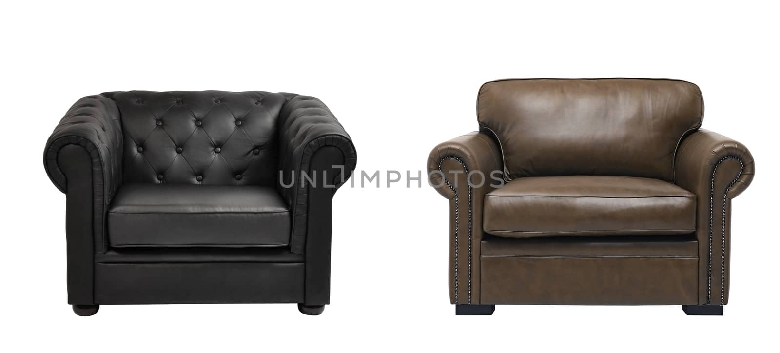 two nice leather arm chairs