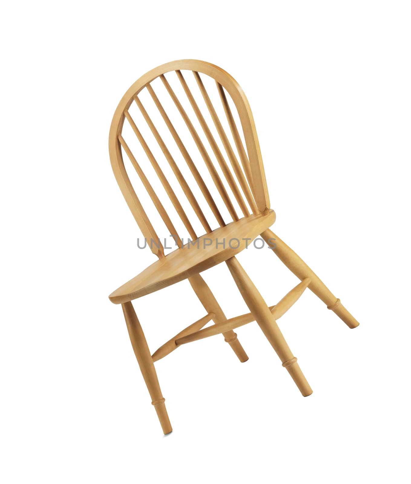 Wooden chair isolated on the white background