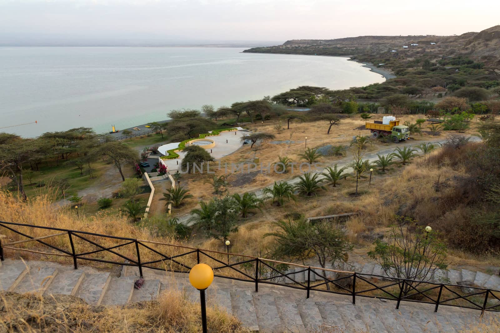 A tranquil, green and peaceful place by shores of lake Langano in Ethiopia