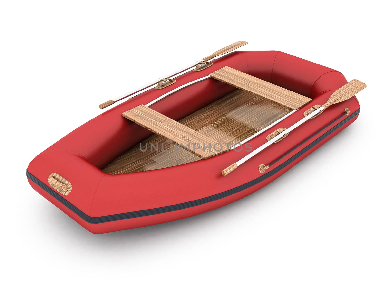 Modern rubber boat on a white background isolated