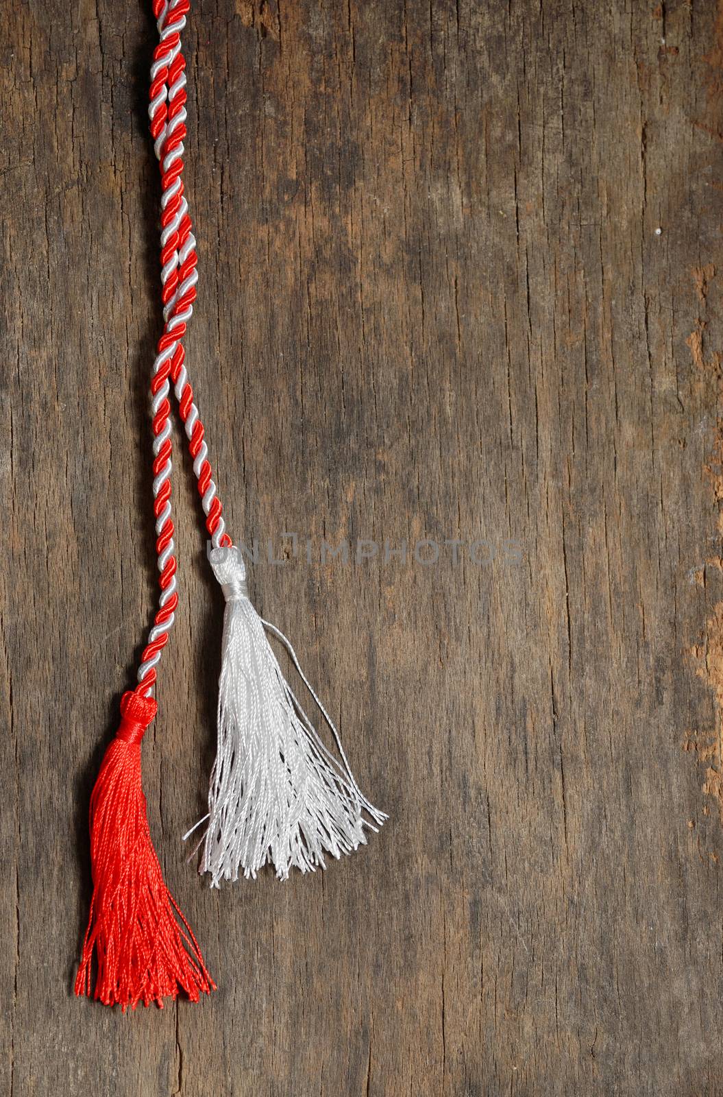  March 1 traditional trinket simbol with white and red silk or wool ropes