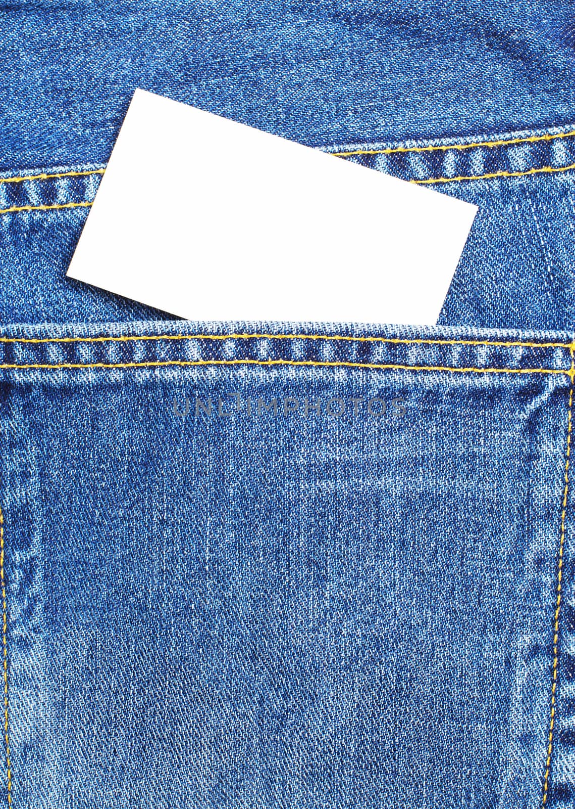 denium blue jean pocket witn business card by ozaiachin