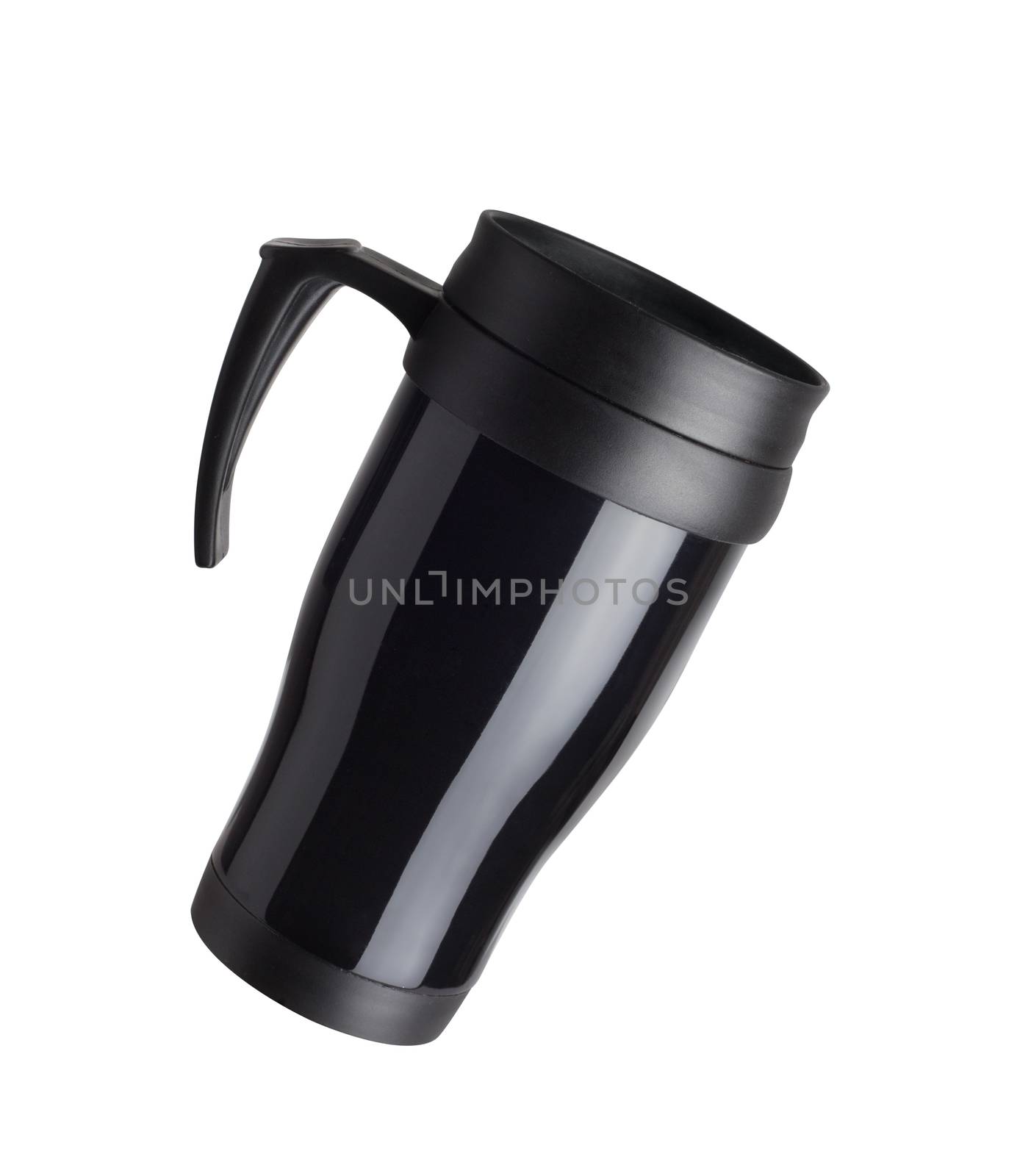 Heat protection-thermos coffee cup isolated on white