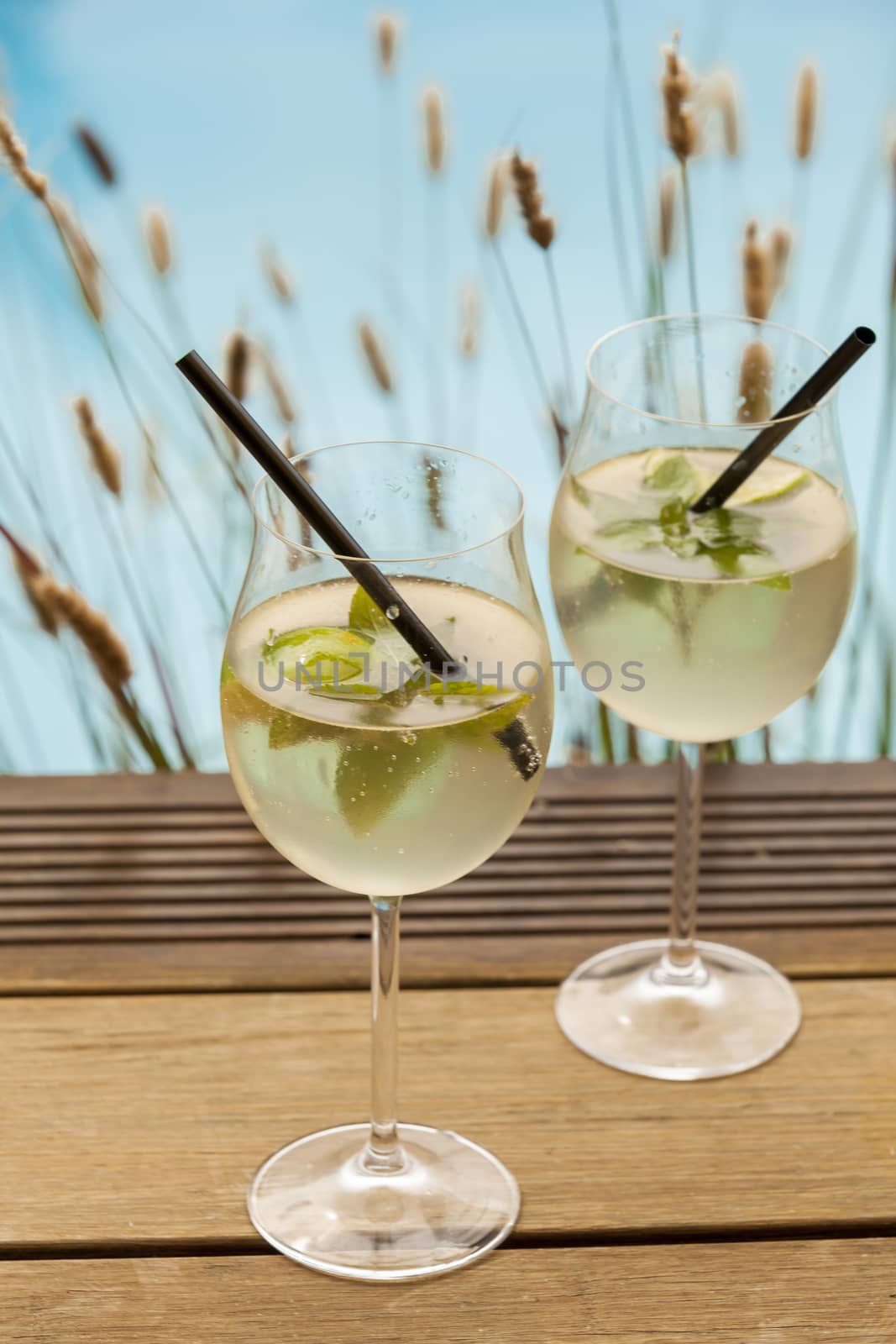 hugo prosecco elderflower soda ice summer drink outdoor aperitif