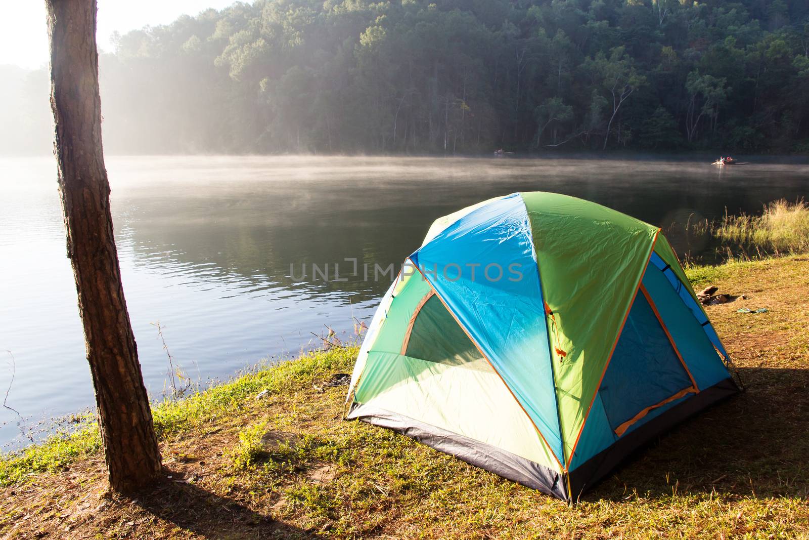 Pang Tong Under Royal Forest Park ( Pang ung ) at Mae Hong Son Province,Thailand. Pang Ung is a popular place to stay in a camping in the winter.