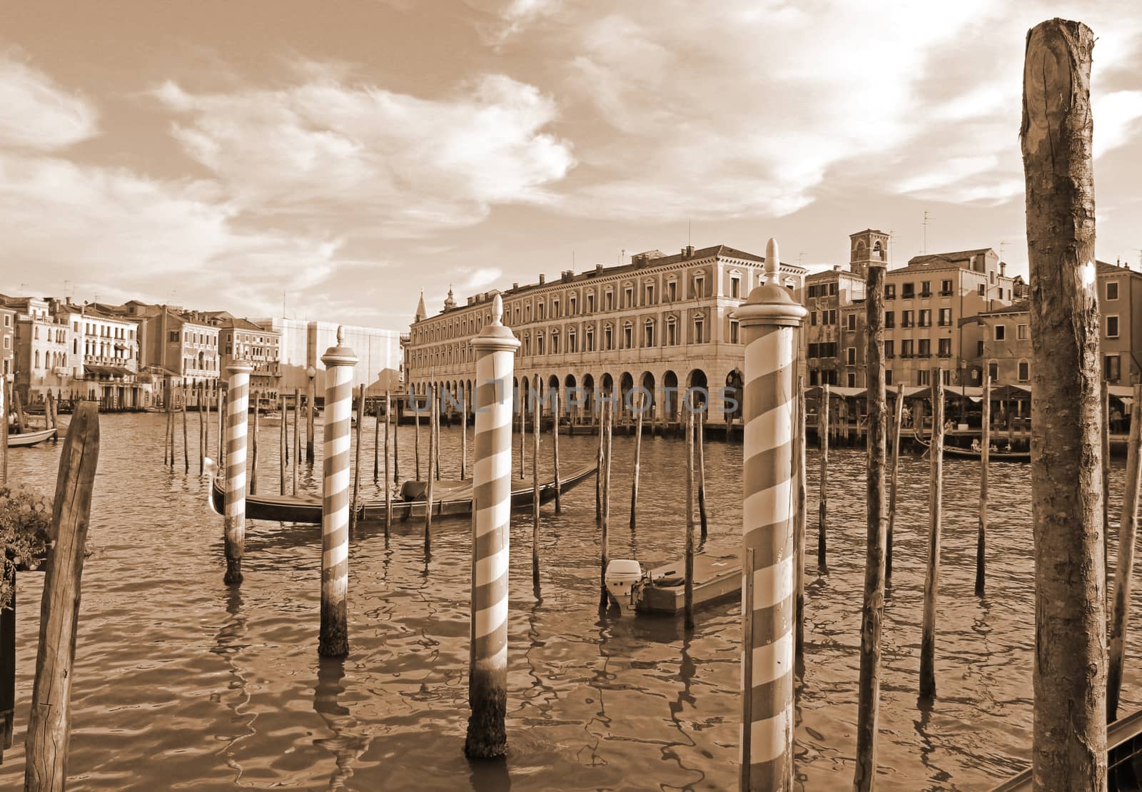 Italy. Venice city. Beautiful view of Grand canal with venetian  by oxanatravel