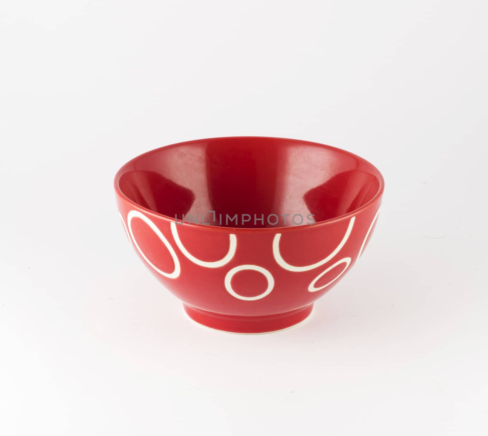 Red Plate with White Background, Isolation