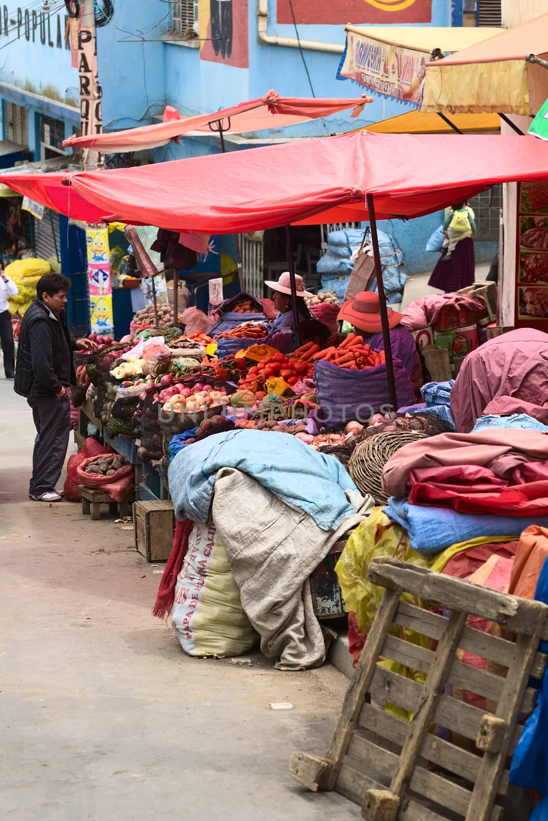 Vegetable Stands in La Paz, Bolivia by sven