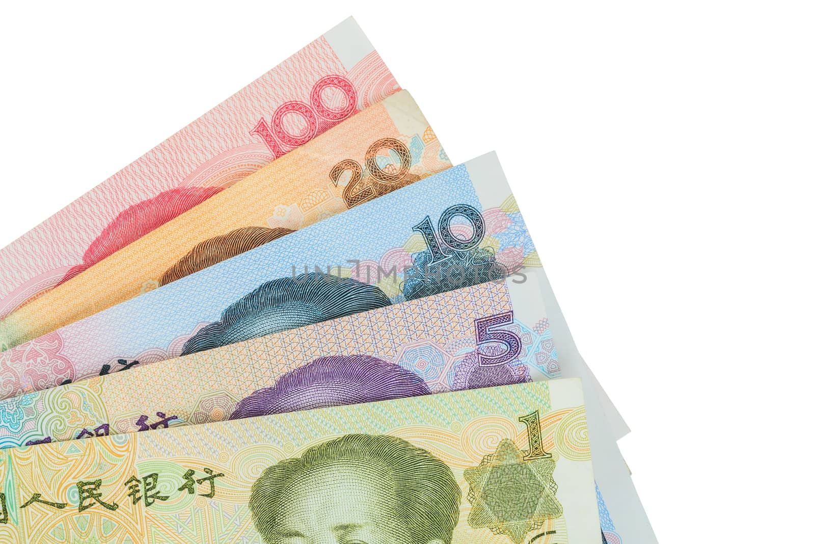 Chinese or Yuan banknotes money from China's currency, close up  by FrameAngel