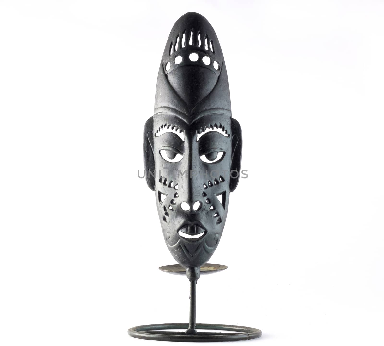 African mask isolated on a white background.