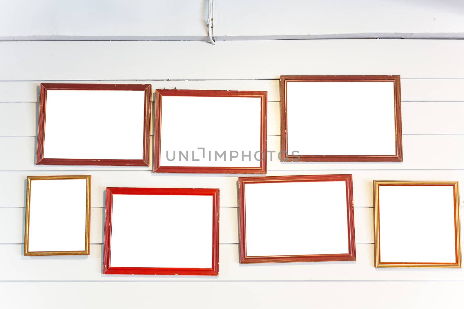 photo frames on the vintage wall