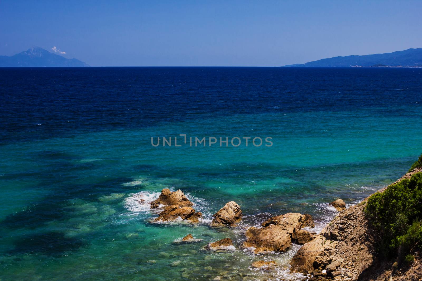 Mediterranean Sea. Greek beach of sea by maggee