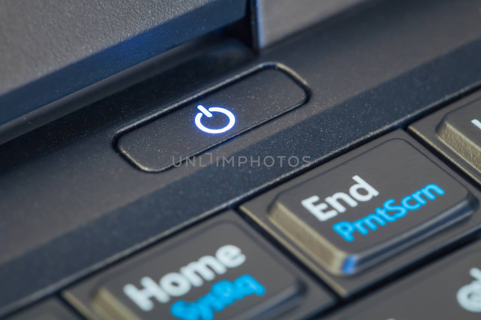 power button icon sign on notebook computer by FrameAngel