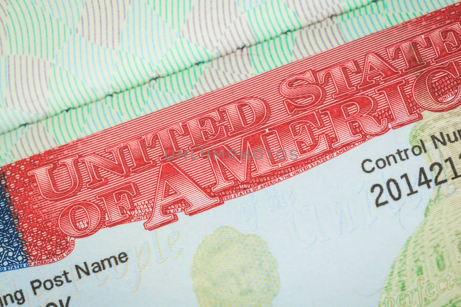 USA American visa texture background for travel concept