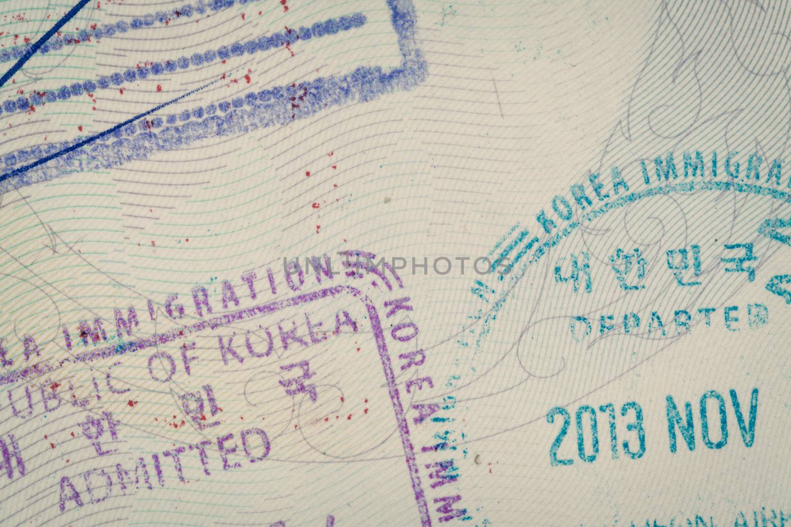 admitted stamp of Korea Visa for immigration travel concept by FrameAngel