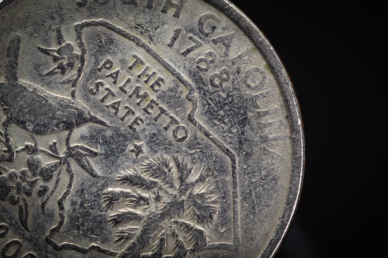 US American coin with wording "The Palmetto State" on black back by FrameAngel