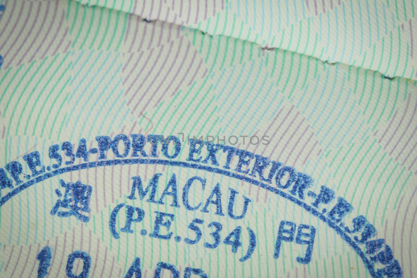 admitted stamp of macau Visa for immigration travel concept by FrameAngel