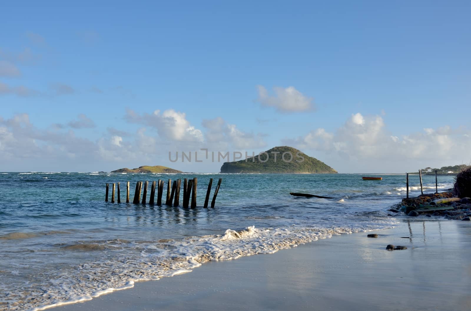 caribbean island seen from shore