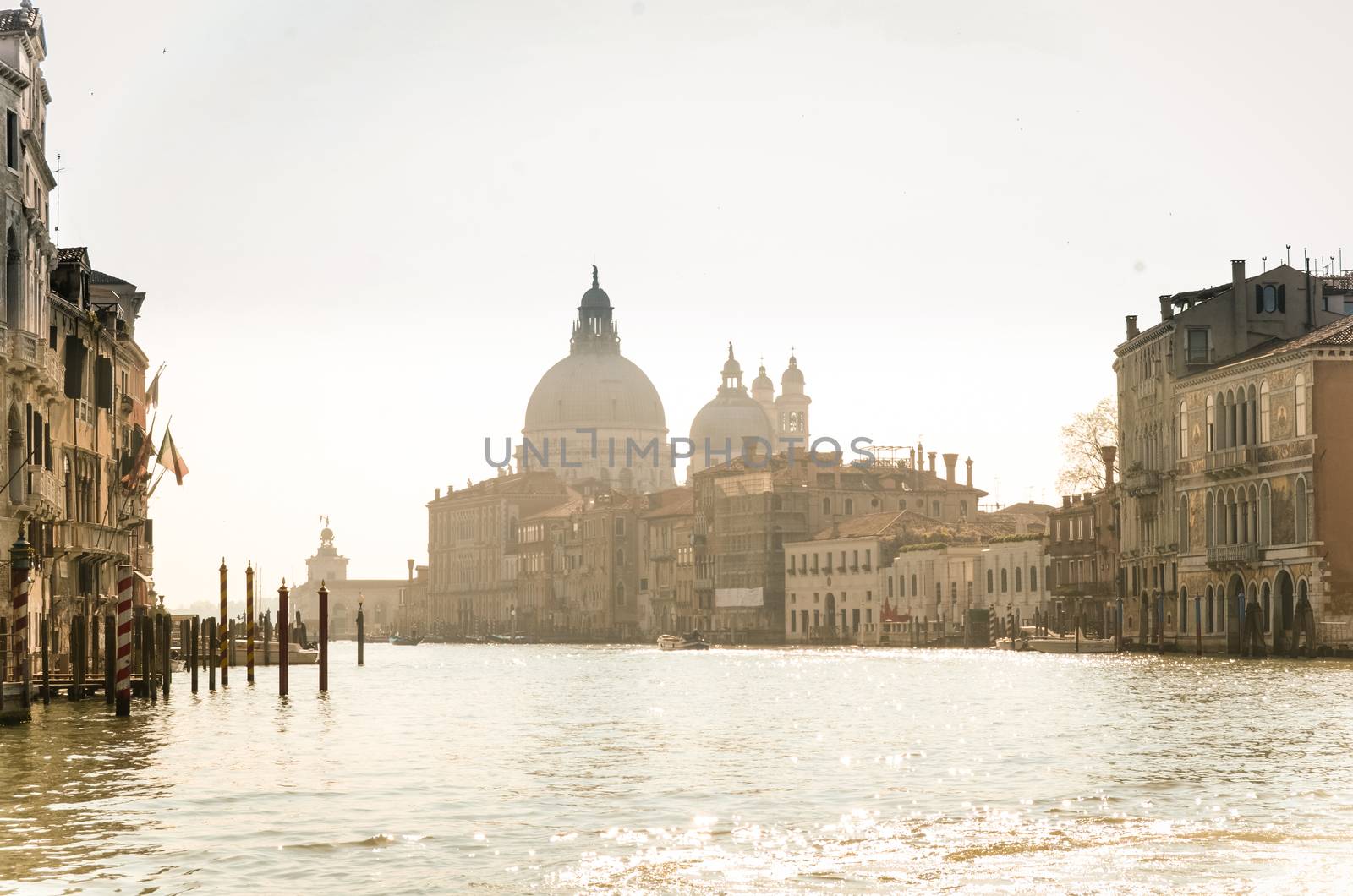 Vintage Retro Style Vacation Photo Of The Grand Canal In Venice Italy