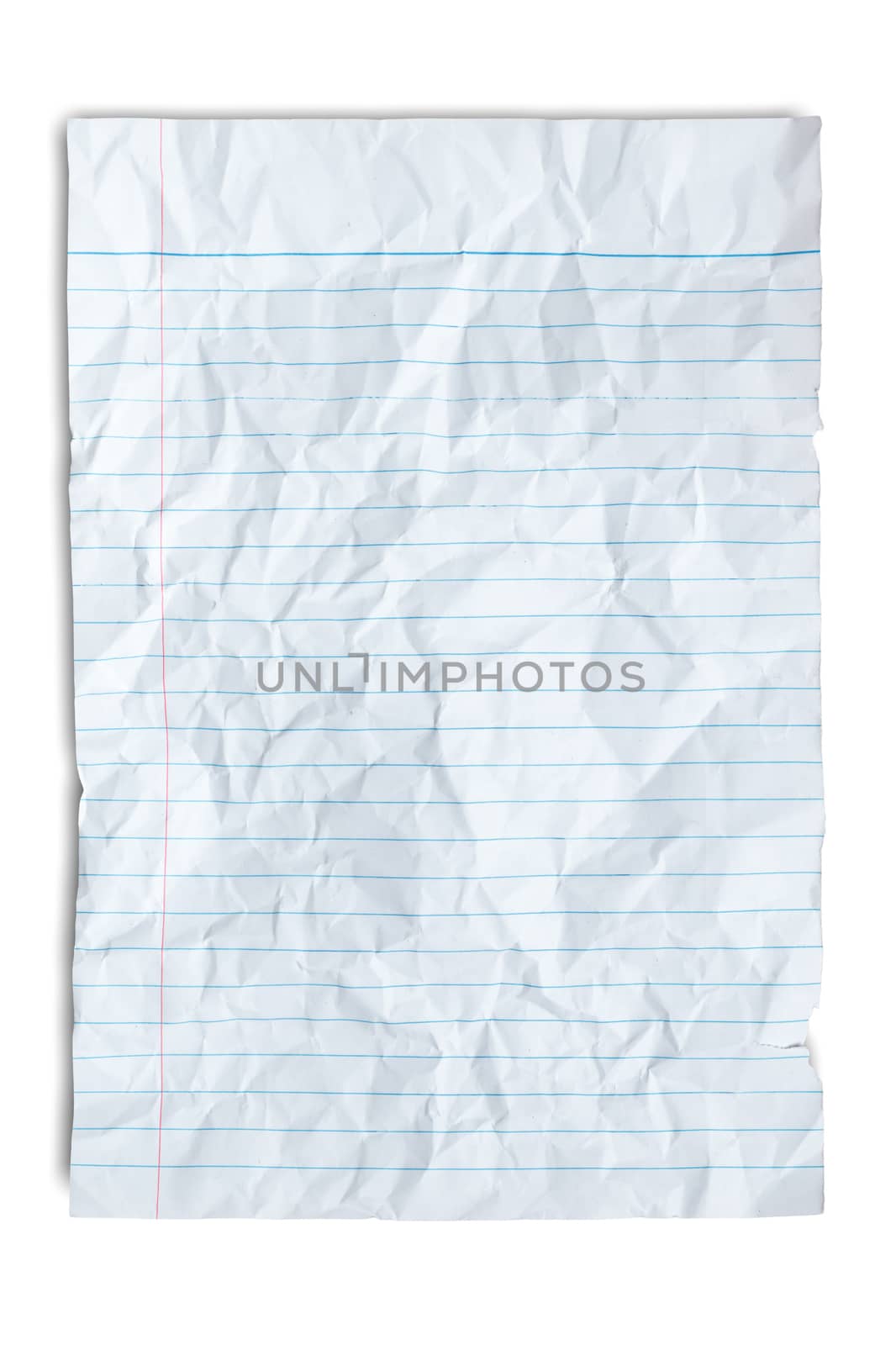 Paper textures isolated, on white background