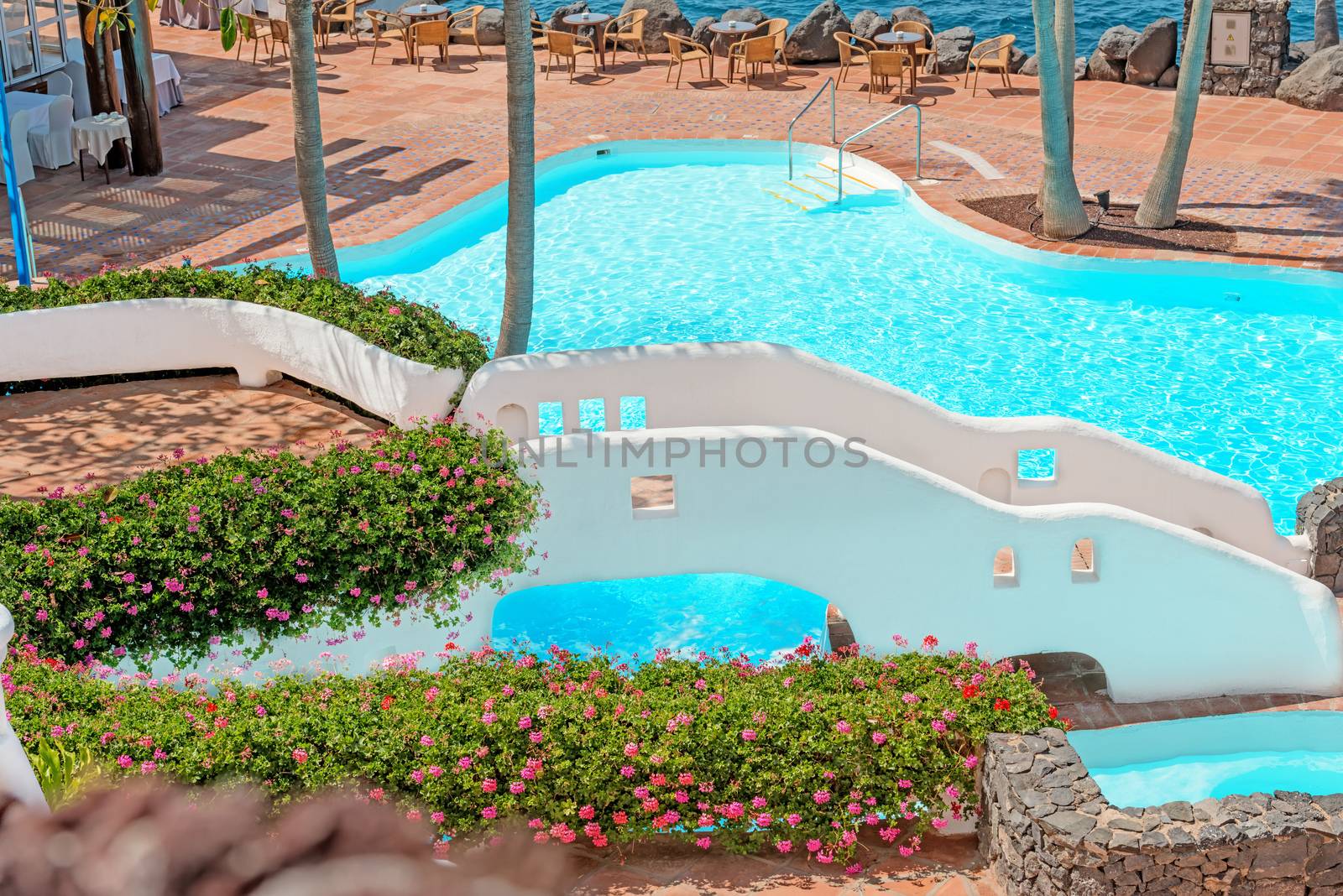 pool on tropical island by Nanisimova