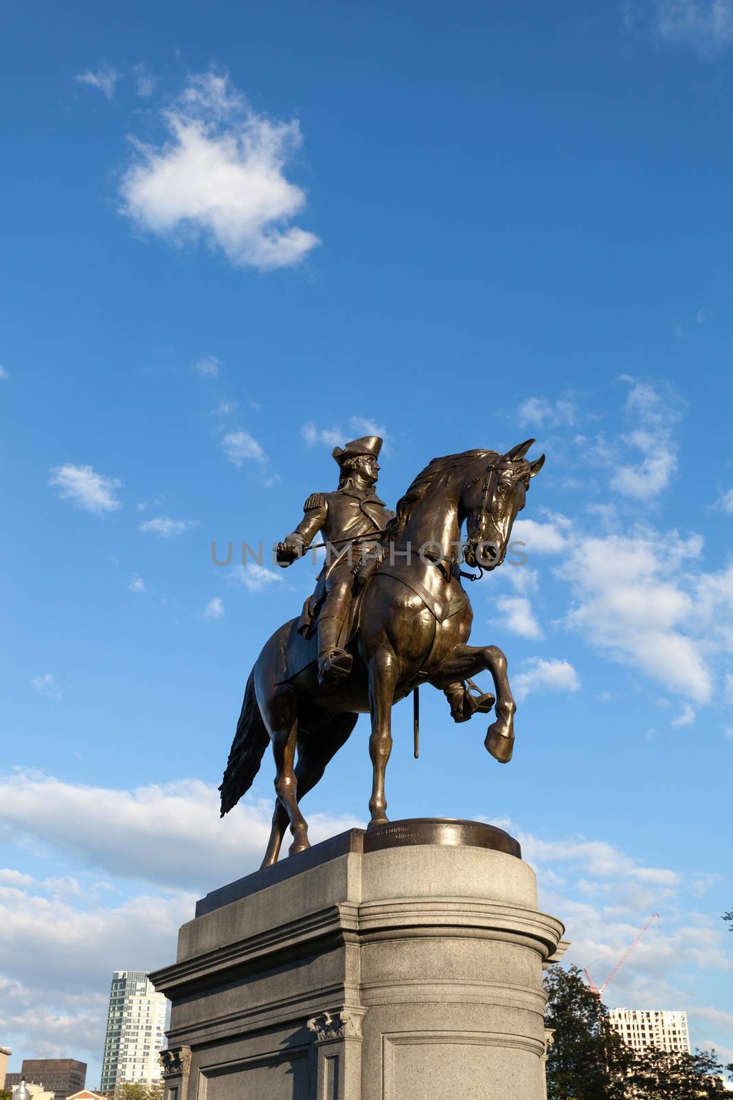 Boston Massachusetts George Washington statue located in the Public Garden.