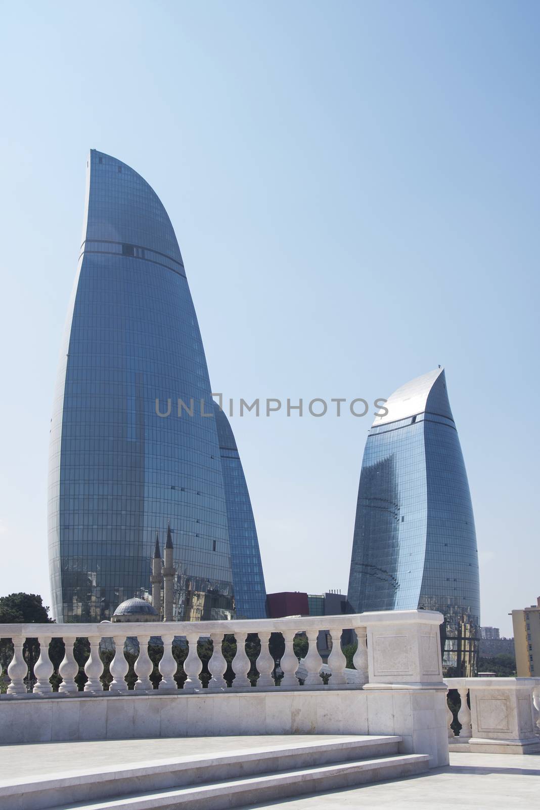 Baku - MAY 31, 2014: Flame Towers on May 31 in Azerbaijan, Baku. by cocoo