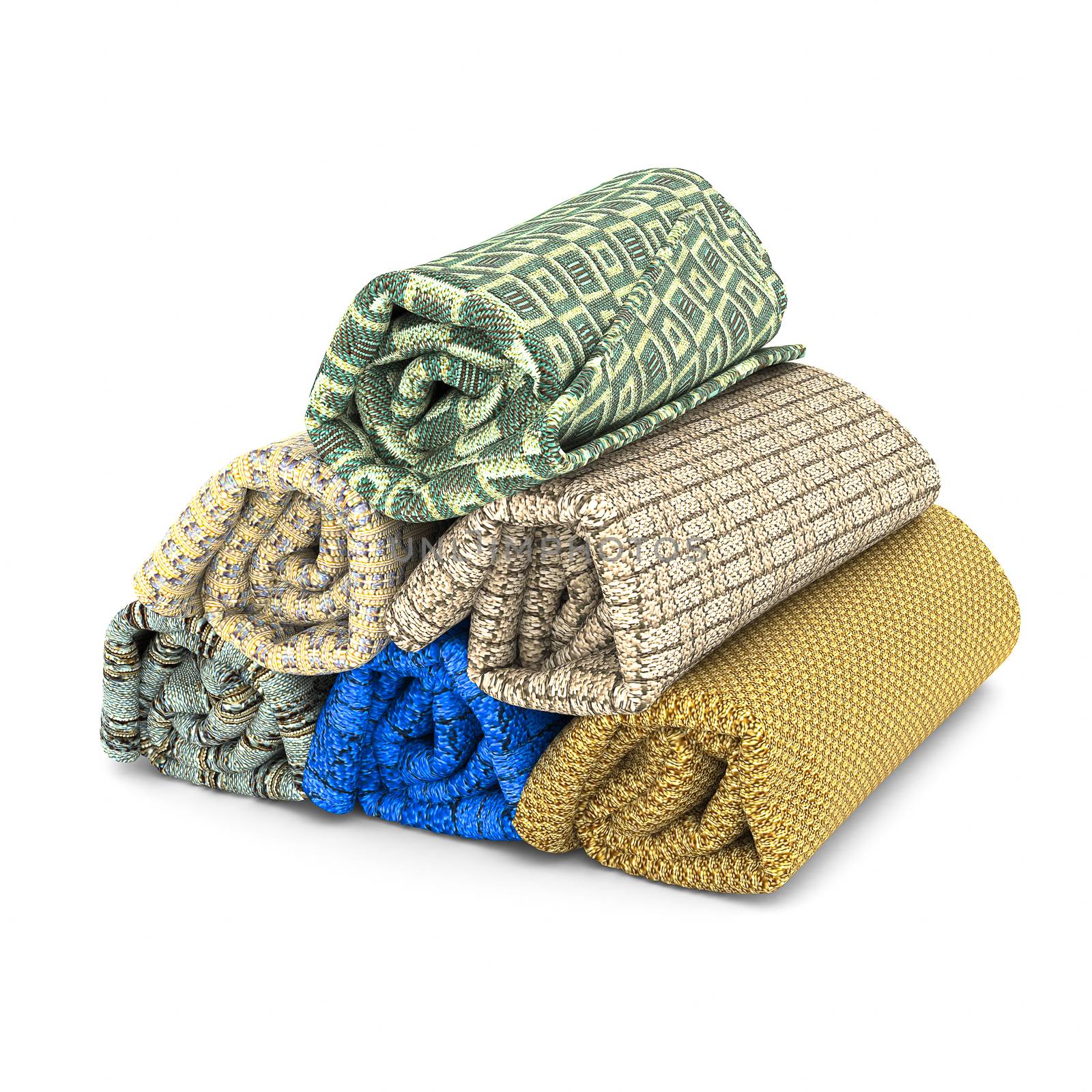Stack of towels on a white background isolated