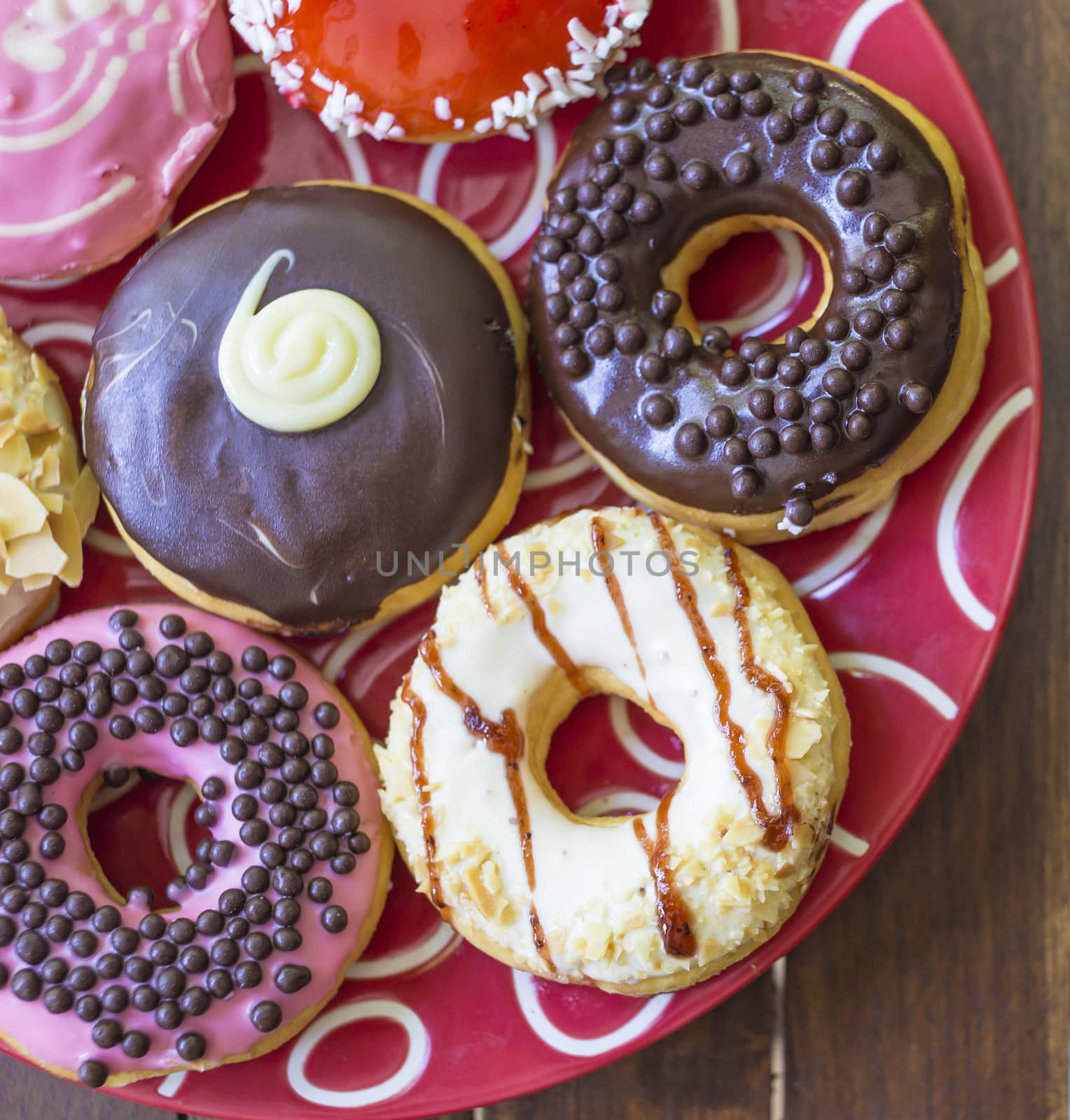 Tasty donuts on the Table.