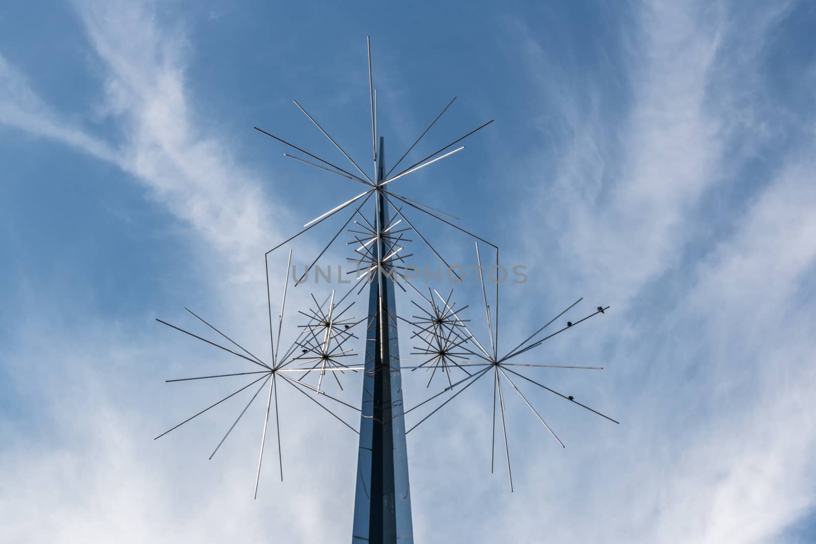 A unique metallic structure which is found by the entrance of the Smithsonian Natural Air and Space Museum in Washington DC