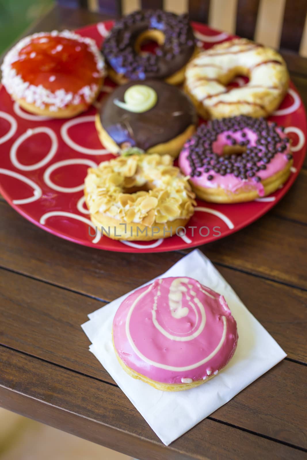 Tasty donuts on the Table.