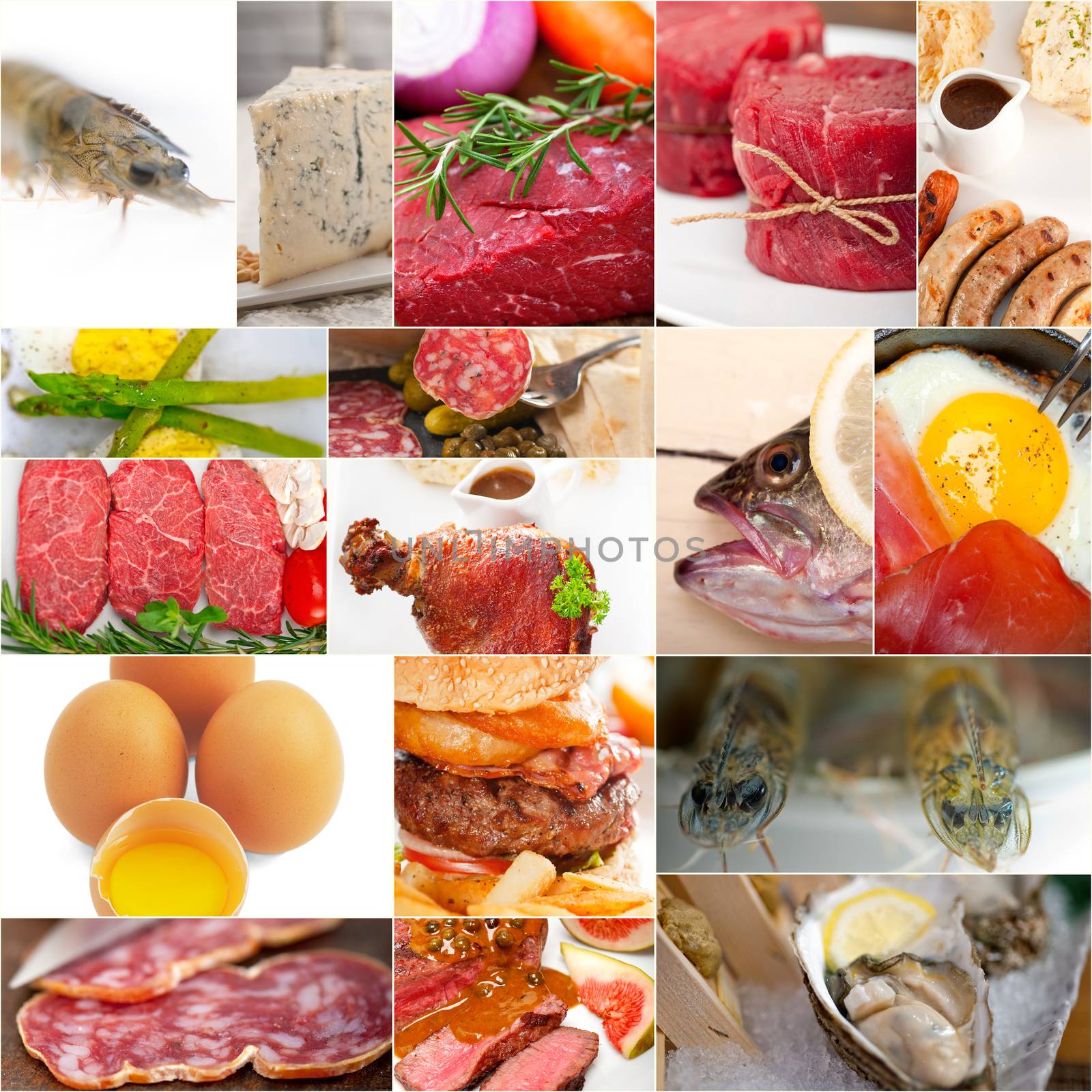 high protein food collection collage by keko64