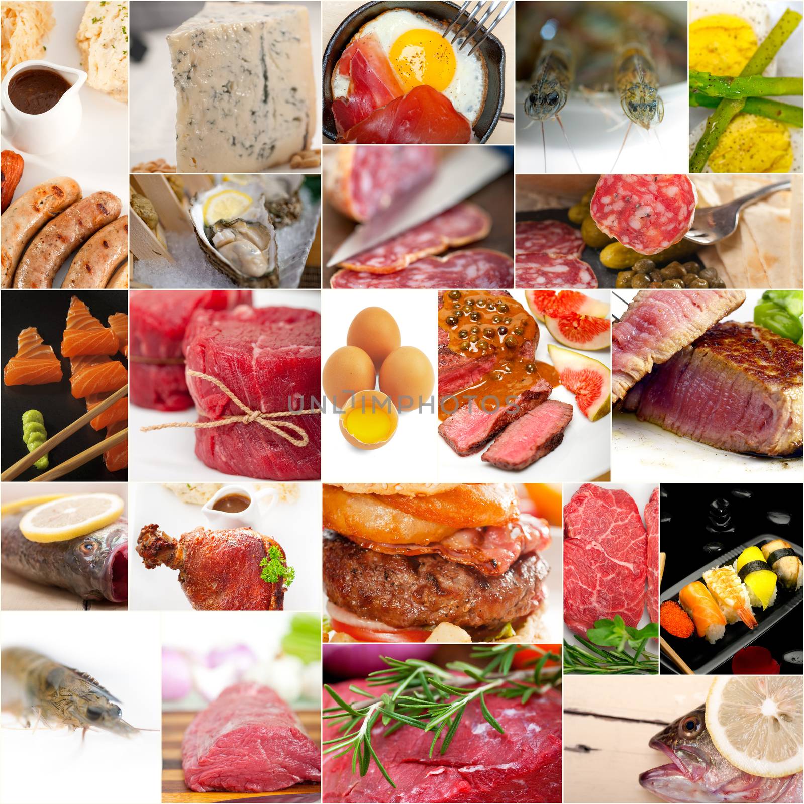 high protein food collection collage by keko64