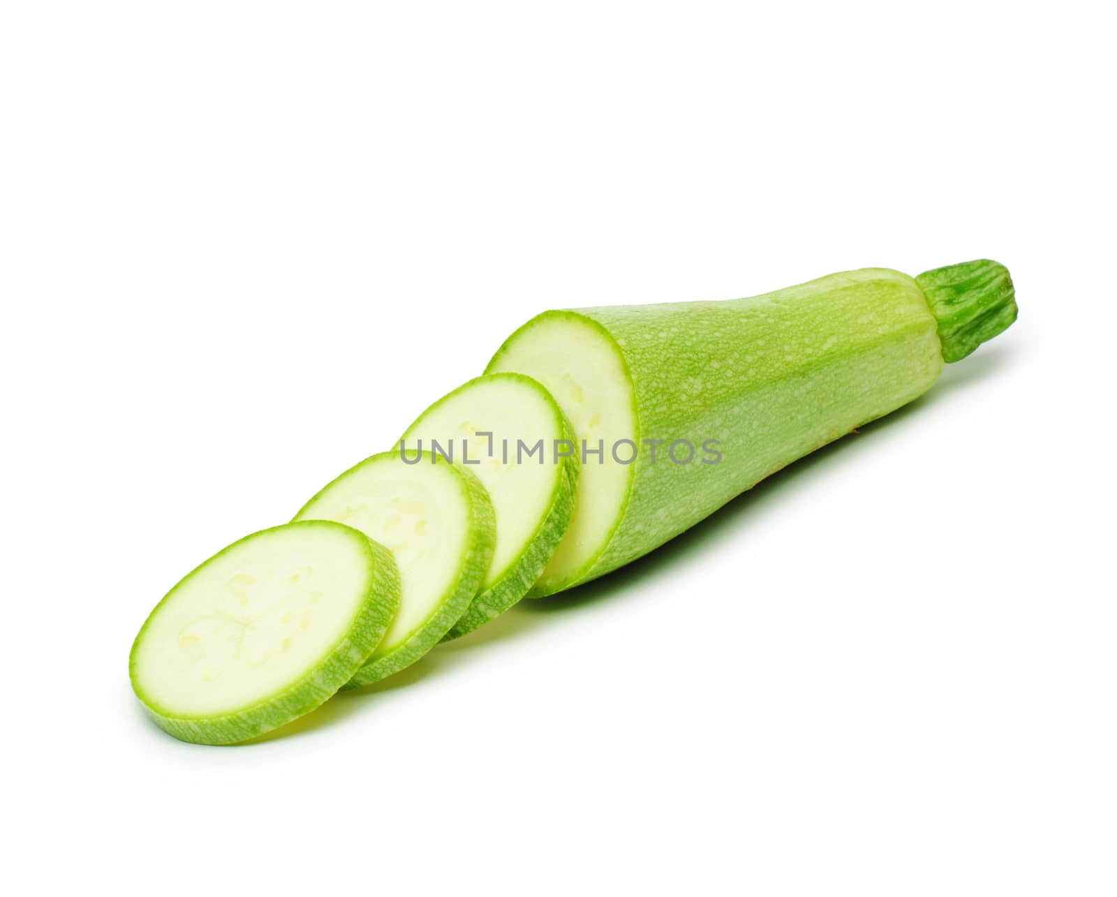 Fresh vegetable marrow. Isolated on white