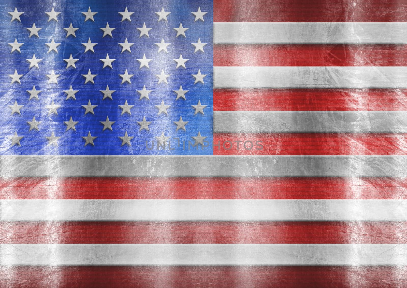 American flag on the stained grungy background