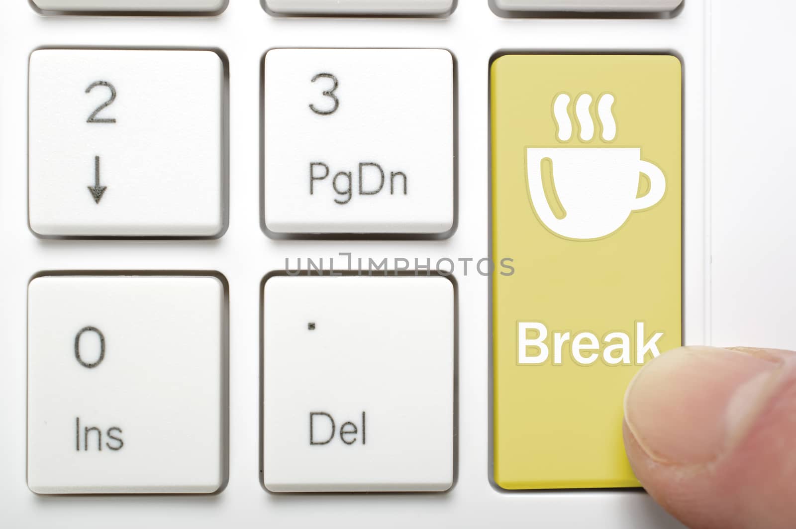 Pressing break and coffee key on keyboard